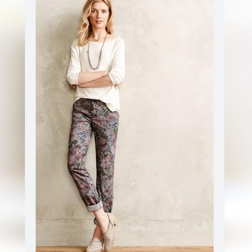 Pilcro & the Letterpress Hyphen Floral Print Chinos Size 30